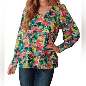 Jodifl 🍀🍀Women’s Vantage Point V-Neck Blouse Sz XL